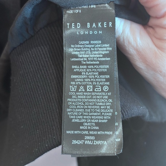 TED BAKER Sz 3 (US L equivalent) Zariya Floral Texture Bomber Lined Jacket - Picture 6 of 11